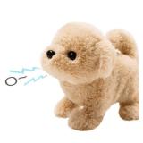 SANGKN Battery Operated Barking Walking Dog Toy, Realistic Electronic Puppy Pet for Kids, Interactive Toy Dog That Walks and Barks, 7