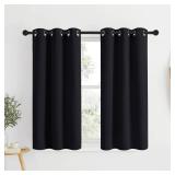 NICETOWN Black Out Cafe Curtains 48 inch Long 2 Panels Burg - Solid Thermal Insulated Grommet Light Reducing Curtains & Drapes for Bathroom/Nursery (W37 x L48, 2 Panels)