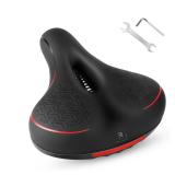 Comfortable Bike Seat Cushion for Women Men with Memory Foam -Airflow Ventilation, Shock-Absorbing, Waterproof, Bicycle Saddle for Echelon Bike/Peloton Bikes/Bike+/MTB/City/Spin/Road/E-Bikes (Red)
