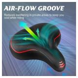 Comfortable Bike Seat Cushion for Women Men with Memory Foam -Airflow Ventilation, Shock-Absorbing, Waterproof, Bicycle Saddle for Echelon Bike/Peloton Bikes/Bike+/MTB/City/Spin/Road/E-Bikes (Red)