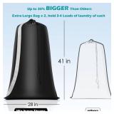 Heavy Duty Laundry Bag 2 Pack XL Nylon Laundry Bags with Straps, Washable Large Dirty Clothes Organizer with Drawstring Closure, Travel Washing Bag Fit a Laundry Hamper or Basket