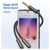 Syncwire Headphone Splitter, Nylon-Braided Extension Cable Audio Stereo Y Splitter (Hi-Fi Sound), 3.5mm Male To 2 Ports 3.5mm Female Headset Splitter for Phone, PS4, Switch, Tablets & More