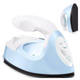 Honoson Mini Craft Iron Mini Heat Press Small Iron 3.93 x 2.36 x 2.76 in Portable Handy Tiny Flatiron with Charging Base Accessory for Fuse Bead Patch DIY Heat Transfer Vinyl(Light Blue)