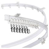 Curved Ceiling Curtain Track Bendable Mount for Curtain Rail Bunk Bed Bay Window Room Divider Flexible Straight (White,8 m/ 26 ft)