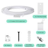 Curved Ceiling Curtain Track Bendable Mount for Curtain Rail Bunk Bed Bay Window Room Divider Flexible Straight (White,8 m/ 26 ft)