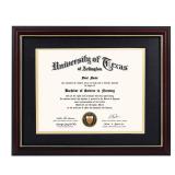GraduationMall 8.5x11 Diploma Frame with Black over Gold Mat or Display 11x14 Certificate without Mat,Solid Wood & UV Protection Acrylic,Cherry Finish with Gold Trim