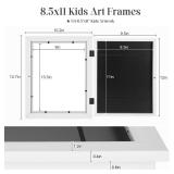 [2-Pack] Kids Art Frames, 8.5x11 Front Opening Kids Artwork Frames Changeable, White Artwork Display Storage Frame for Wall, Holds 50 Pcs, for 3D Picture, Crafts, Hanging Art, Portfolio