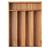 Besilord Silverware Organizer Kitchen Drawer Organizer Utensil Organizer Acacia Silverware Holder Cutlery Organizer in Drawer Flatware Organizer Tray 5 slots, Acacia