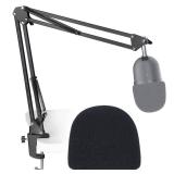 Seiren Mini Boom Arm Mic Stand with Pop Filter, Adjustable Suspension Boom Scissor Arm Stand with Pop Filter for Razer Seiren Mini USB Streaming Microphone by SUNMON