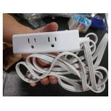 One Beat 10Ft Extension Cord with Multiple Outlets,Flat Plug Power Strip Surge Protector with 10 Ft Long Cord,6 Outlet 4 USB Ports (2USB C),Multi Outlet Wall Plug for Travel,College,Dorm Essentials