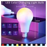 YKNAWOIR LED Color Changing Light Bulb, RGB Light Bulb 40W Equivalent, 9W A19 6500K White E26 Screw Base, Memory,Dimmable Multicolor Bulb for Party Bedroom Home,16 Color Choices, Remote Control