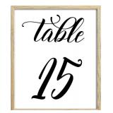 Darling Souvenir Calligraphy 1-50 Table Numbers Wedding Reception Decor Table Cards (4x6 Inches)