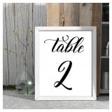 Darling Souvenir Calligraphy 1-50 Table Numbers Wedding Reception Decor Table Cards (4x6 Inches)