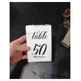 Darling Souvenir Calligraphy 1-50 Table Numbers Wedding Reception Decor Table Cards (4x6 Inches)