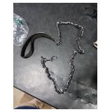 Chew Proof Metal Leash Chain for Medium Large Dogs, 4FT Strong Anti Chew, Comfortable Soft Padded Handle Black