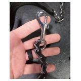 Chew Proof Metal Leash Chain for Medium Large Dogs, 4FT Strong Anti Chew, Comfortable Soft Padded Handle Black