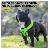 BINGPET No Pull Dog Harness,Soft Mesh Breathable All Weather Vest Harness,Safety Protection Design Durable Adjustable Step-in Easy Walk Dog Harness for Small Medium Large Dogs(Green,M)