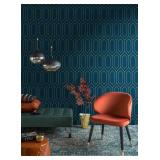 Safiyya 78.7x17.3Contact Paper Gold and Blue Peel and Stick Wallpaper Geometric Textured Wall Paper Self Adhesive Removable Wallpaper for Bedroom Bathroom