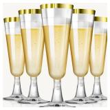 SUREHOME Gold Champagne Flutes Plastic Champagne Glasses Disposable 40 Pack Gold Rim Unbreakable & Crystal Stemware Wedding Toasting Wine Mimosa Glasses Cups Bulk for Birthday Party Supplies 2025