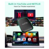 2025 New 4-in-1 Wireless CarPlay Adapter Support Netflix/YouTube/TF, Android Auto & Carplay Adapter with USB-A and USB-C Cables,Convert Wired to Wireless Apple Dongle, Video Box Car Play for iOS 10+
