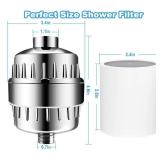 Aettechgd Shower Filter, 25 Stage Shower Head Filter for Hard Water, Latest Advanced Shower Head Filters, with 3 Filter Cartridges, for Removing Chemicals, Chlorine, Pesticides and More Chrome