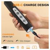 YUSWKO Black Handheld Milk Frother Wand with Stand for Coffee, Rechargeable Electric Whisk with 3 Heads 3 Speeds Drink Mixer Coffee Frother For Latte, Cappuccino, Hot Chocolate, Egg