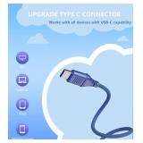 Bywulanda Upgrade USB Type C Kids Headphone for School, 94dB Safe Volume Limited, HD Stereo Sound, Foldable Lightweight On-Ear Headphones for Boys/Girls/Students/Tablet/Travel (Dark Blue)