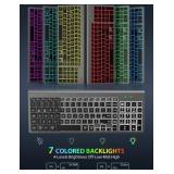 SABLUTE Wireless Keyboard and Mouse Combo Backlit - Compact Quiet Keyboard with RGB Mouse, Rechargeable, Slim, Sleep Mode, Portable Cordless Keyboard Mouse Set for Mac, Windows, Laptop (Space Gray)