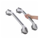 TAILI Grab Bars for Bathtubs and Showers 2 Pack Suction Grab Bar, Heavy Duty Shower Handle Removable Bath Handrails for Seniors and Elderly, Bathroom Safety Grip No Drilling Waterproof,Grey
