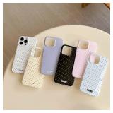 ekoneda for iPhone 16 Pro Case with Polka Dot Pattern Silicone Design Cute Fashion Girly Case Thin Slim Soft TPU Aesthetic Protective Case Cover for Women Girls, White