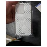 ekoneda for iPhone 16 Pro Case with Polka Dot Pattern Silicone Design Cute Fashion Girly Case Thin Slim Soft TPU Aesthetic Protective Case Cover for Women Girls, White