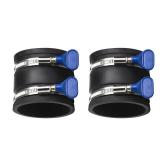 POWERTEC 70337-P2 2-1/2 Dust Control Flex Cuff w/Adjustable Key Hose Clamps, Hose Connector Rubber Cuff Coupler for Woodworking Dust Collection Fittings, Dust Collector Accessories & Machinery, 2 PK