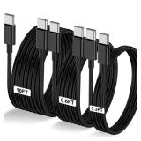 3-Pack Black [3.3FT+6.6FT+10FT] 60W USB C to USB C Cable, Type C Fast Charging Cable for iPhone Air 17 16e 16 15 Pro Plus Pro Max, for Galaxy S25, for iPad Pro/Air/mini, for MacBook Pro/Air and More