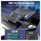 3-Pack Black [3.3FT+6.6FT+10FT] 60W USB C to USB C Cable, Type C Fast Charging Cable for iPhone Air 17 16e 16 15 Pro Plus Pro Max, for Galaxy S25, for iPad Pro/Air/mini, for MacBook Pro/Air and More