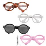 BOXOB 4pcs Doll Glasses, 4 Colors Plastic Doll Dress up Eyeglasses Toy Glasses Costume Accessories Compatible with 5.12 Inch Figures (White, Black, Tortoiseshell, Purple)