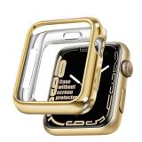 top4cus 41mm Case Soft Flexible Lightweight Anti-Scratch Overall Protective 41mm Iwatch Cover Case Shiny Shockproof Bumper Compatible with Apple Watch Series 9/8/7 - Gold
