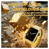top4cus 41mm Case Soft Flexible Lightweight Anti-Scratch Overall Protective 41mm Iwatch Cover Case Shiny Shockproof Bumper Compatible with Apple Watch Series 9/8/7 - Gold