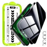 Esanik [2+2 Pack for iPhone 16 Privacy Screen Protector Anti-Spy Tempered Glass & Camera Lens Cover, Military-Grade 9H Hardness, Anti-Scratch, Flawless Fit Tray