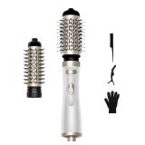 3 in 1 Rotating Hair Dryer Brush, Auto Rotating Blow Dryer Brush Spinning with 2 Brushes (2 & 1.5), Negative Ionic Brush Blow Dryer, Round Brush Blow Dryer Volumize Curling 100-120V