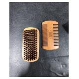 Viking Revolution Beard Comb & Beard Brush Set for Men -- Natural Boar Bristle Brush and Dual Action Pear Wood Comb w/Velvet Travel Pouch - Great for Grooming Beards and Mustaches