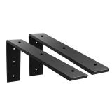 Countertop Support Bracket 2 Pack 16 inch Heavy Duty 3/8 Thick Black Granite Countertop Bracket 16x6x2.5 Shelf L Bracket Mantel Corbels for Quartz/Granite/Wood/Concrete/Laminate Countertops