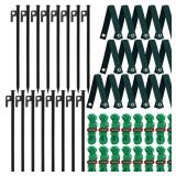 16 PCS Tree Stake Kits, 11.8 Inch Tree Stakes Supports Heavy Duty Leaning Young Tree Metal Staking for Straightening Tree Straps 13.12 Ft Ground Anchor Tree Rope Against Strong Wind Bad Weather Green