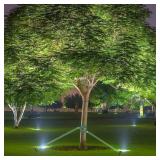 16 PCS Tree Stake Kits, 11.8 Inch Tree Stakes Supports Heavy Duty Leaning Young Tree Metal Staking for Straightening Tree Straps 13.12 Ft Ground Anchor Tree Rope Against Strong Wind Bad Weather Green