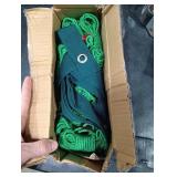 16 PCS Tree Stake Kits, 11.8 Inch Tree Stakes Supports Heavy Duty Leaning Young Tree Metal Staking for Straightening Tree Straps 13.12 Ft Ground Anchor Tree Rope Against Strong Wind Bad Weather Green