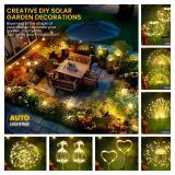 GIGALUMI Garden Decor Outdoor Lights 120LED 2Pack, Solar Garden Lights for Christmas Outside Fairy Firework Decorative,Solar Powered for Yard Pathway Flowerbed Planter Balcony Patio Decor (Warm White
