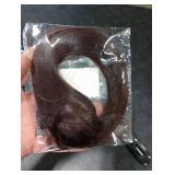 NICENEEDED Side Bangs Clip in Bangs, 1Pcs French Bangs, Hair Clip in Bangs Fringe Swept Natural Look Hair Piece Human Hair Extensions for Women Daily Wear Deep Brown Halloween