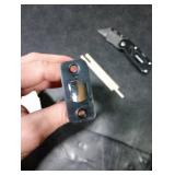 Matte Black Adjustable Door Latch 60 or 70mm, 45° Turning Angle, Door Lock Replacement Parts with Door Strike Plate, Wood Dowel, Dust-Boxes