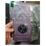 Vofolen for Samsung Galaxy A25 5G Phone Case with Card Holder [Store 2 Cards] + 360° Magnetic Rotated Ring Kickstand Dual Layer Heavy Duty Shockproof Wallet Case Cover for Samsung A25 5G Case, Purple