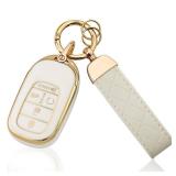 Aoocar TPU Key Fob Cover, Fit for Honda Accord Civic HR-V CR-V Pilot 2022-2026, 4/5 Button, White