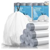 120 Counts 1.6 Gallon Mini Drawstring Trash Bags, Small Garbage Bags by KSSKSS, Code a fit 4.5-8 Liter, 1.2-2 Gal, White Trash Bin Liners for Home Office Kitchen Bathroom Bedroom